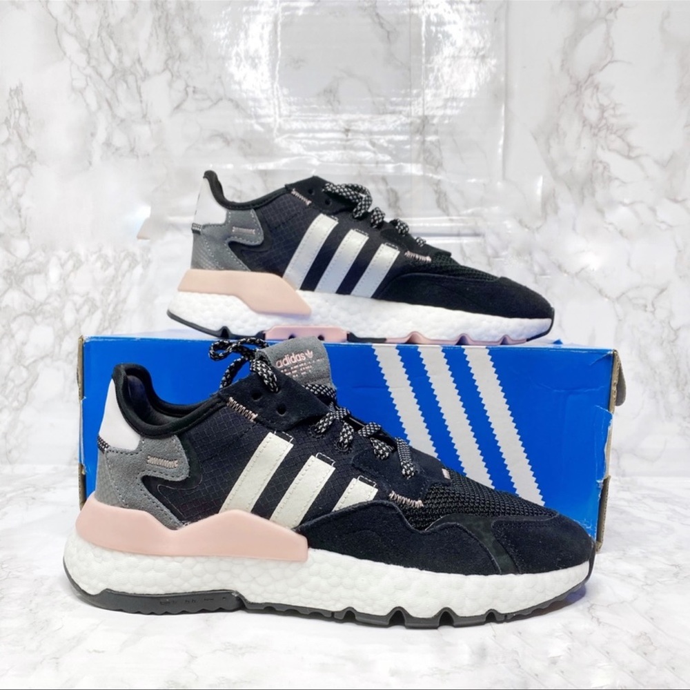 NWB Adidas Nite Jogger Pink Black combo